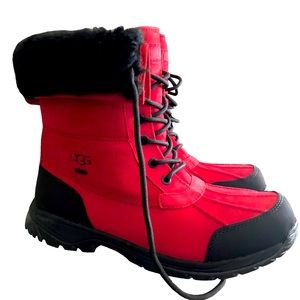 UGG BUTTE SAMBA RED WATERPROOF LEATHER WINTER SNOW BOOTS
